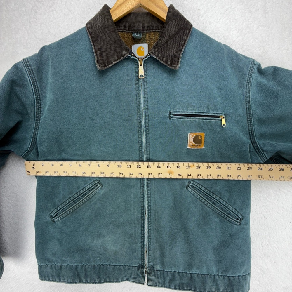 Vintage Carhartt Detroit Jacket Blanket Lined Mens Large J43 HTG Hunter Green - Picture 6 of 16
